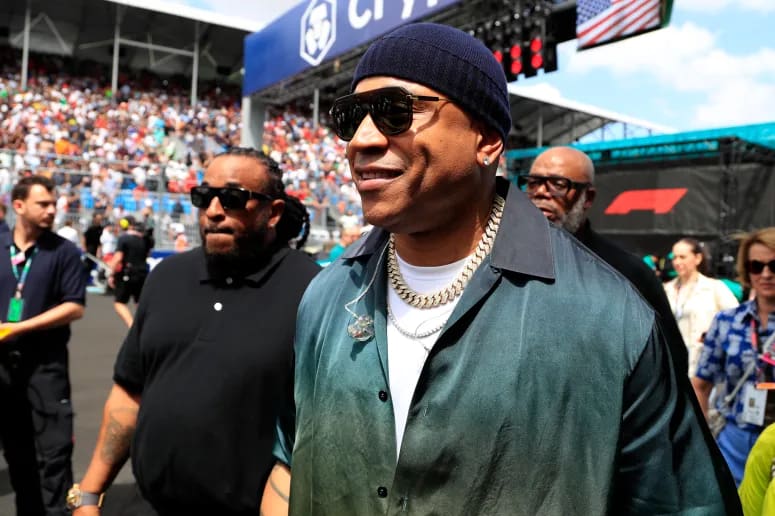 Miami Gardens, Florida's Miami International Autodrome hosts the Formula 1 Crypto.com Miami Grand Prix on May 7. Before the race, L.L. Cool J strolls down the grid. (Image courtesy of Getty Images via Jeff Robinson/Icon Sportswire))